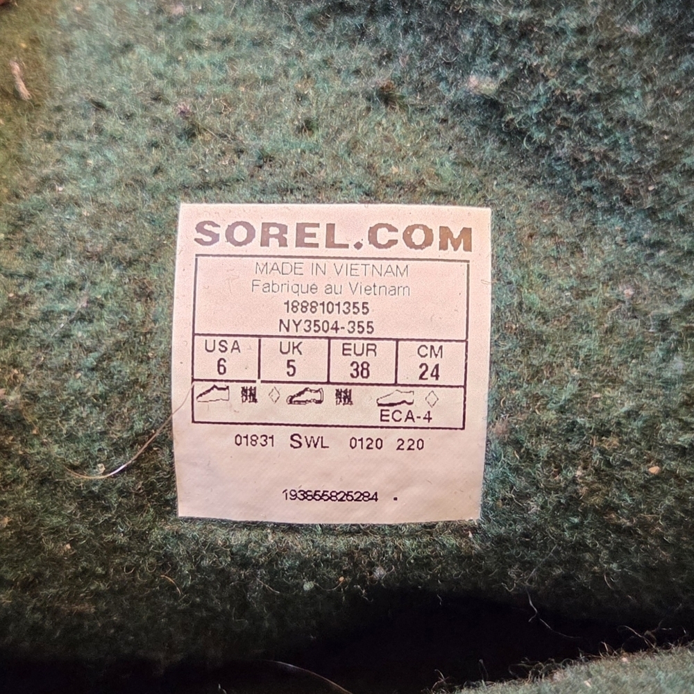 Sorel Men's Flurry Green Winter Boots Size 6 - Picture 8 of 8